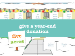five acres year-end giving banner