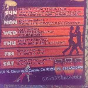 Picture of 3Vinos Nightlife Schedule