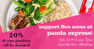 Panda express giveback with five acres