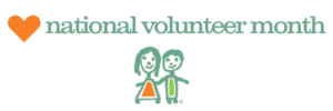 national volunteer month with Five Acres logo