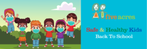 safe and healthy kids wearing masks for back to school