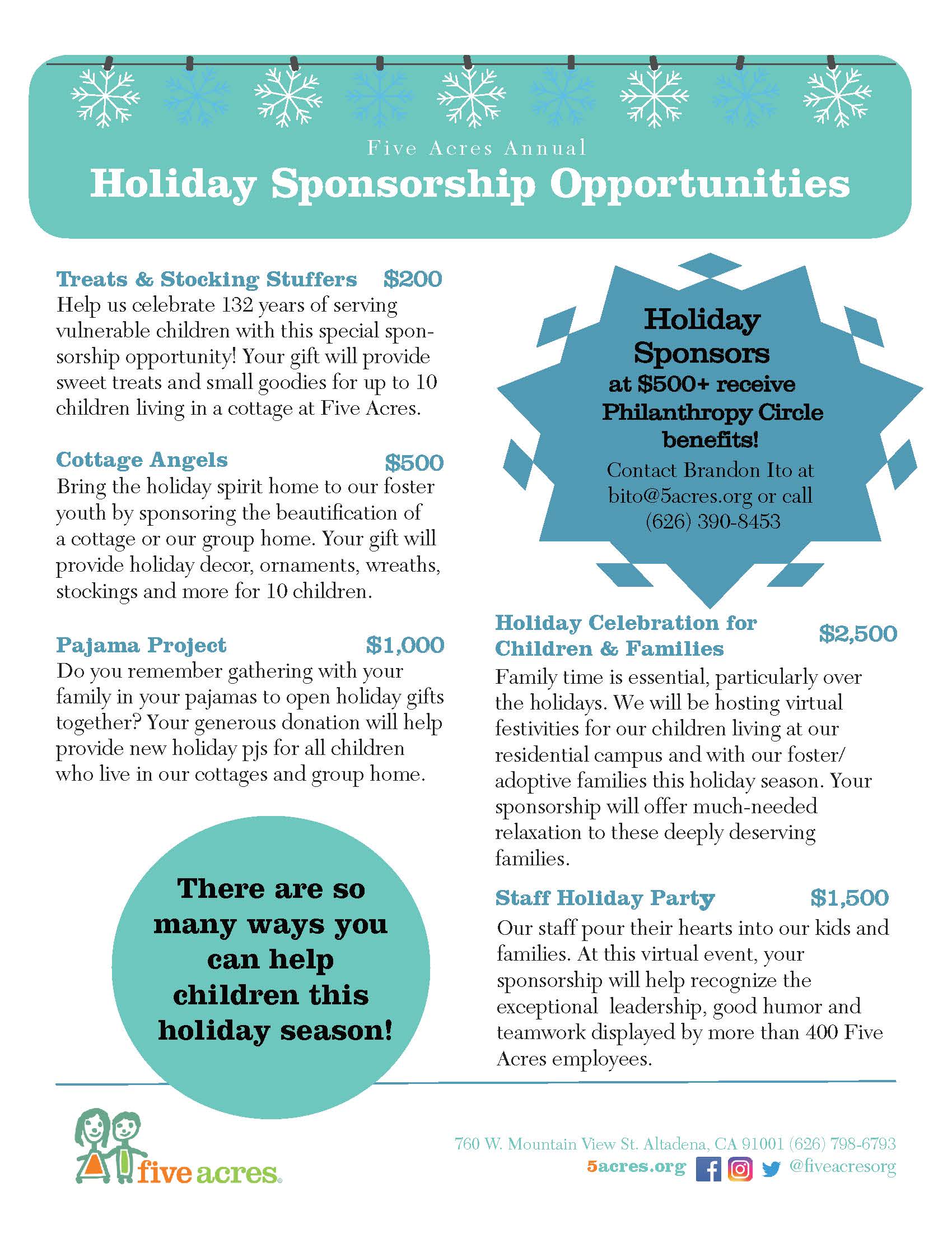 Holiday Toy Drive Sponsorship Opportunities
