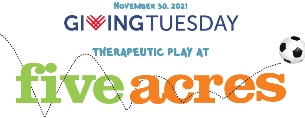 Words to support Five Acres Therapeutic Play on November 30, 2021, which is Giving Tuesday 