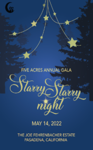 Cover of the Five Acres Starry Starry Night Annual Gala invitation