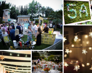 Photo collage of Five Acres desert oasis gala and inspired photos for this gala