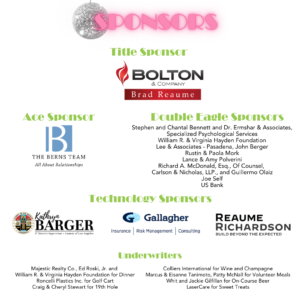 Five Acres Golf Classic and Dinner sponsors and underwriters