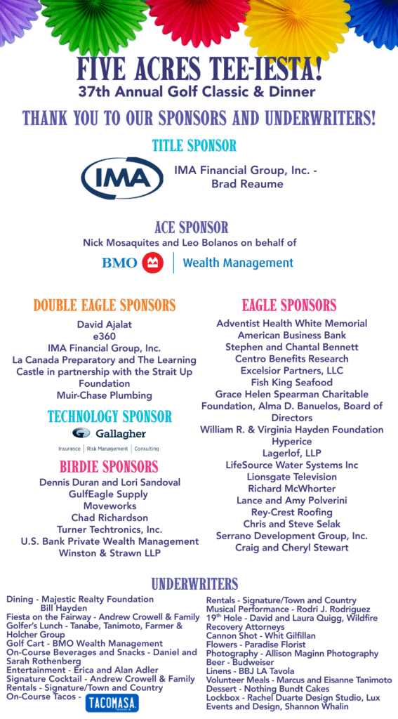 Golf sponsors and underwriters