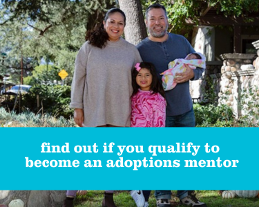 a foster-adopt family with a mom and dad, a young girl in the middle and the dad is holding a baby