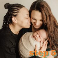 Loving moment with newborn child