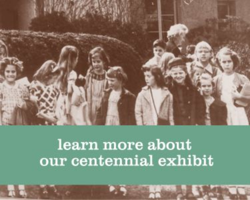 Historical children's image, centennial exhibit detail