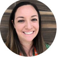 Smiling woman with long brown hair