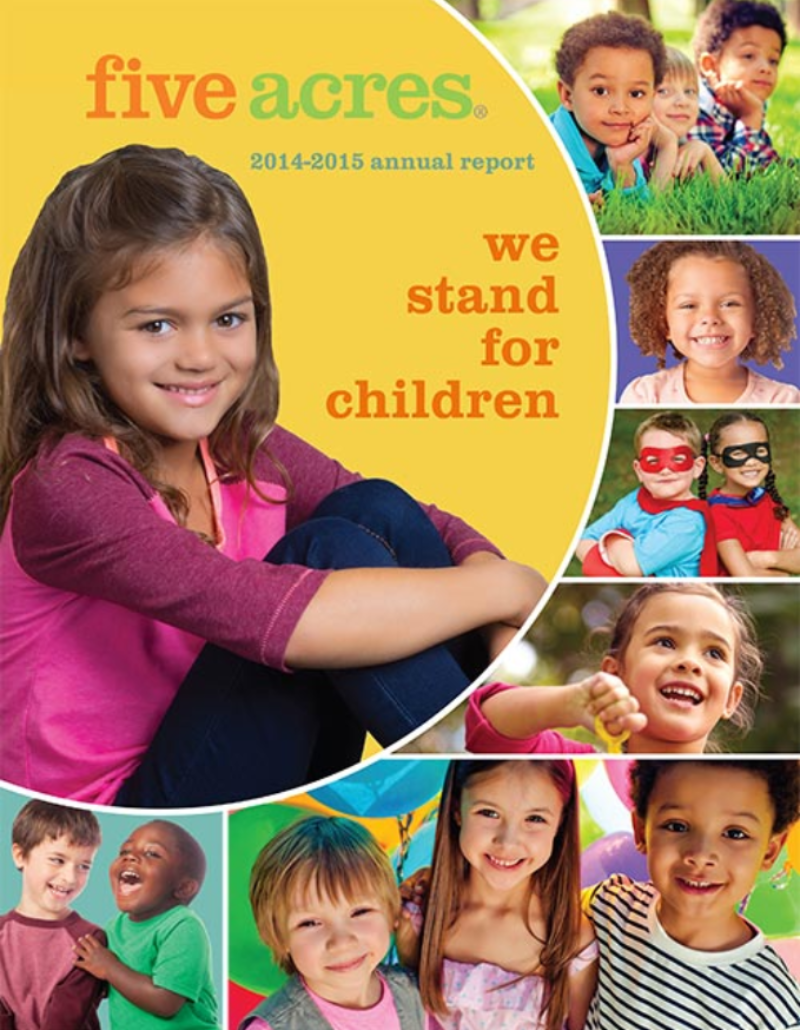We stand for children, report cover design