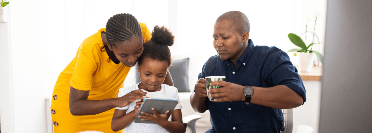 Family bonding over a digital device