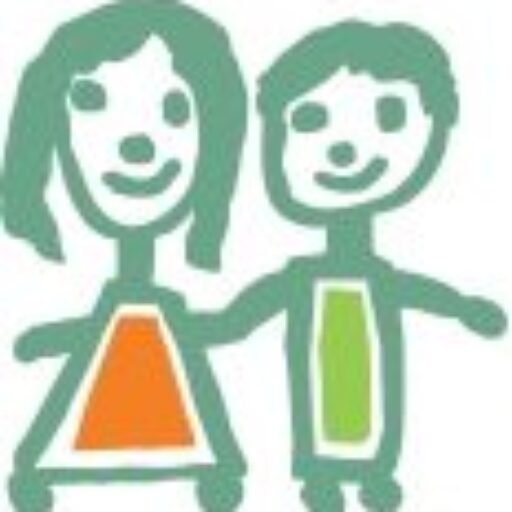 Colorful child-style artwork of two friends