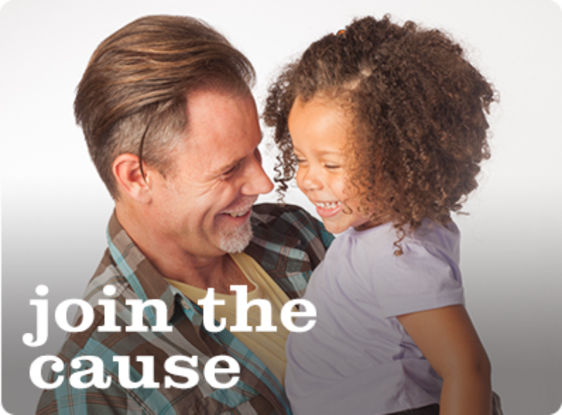 Man and girl sharing joyful moment