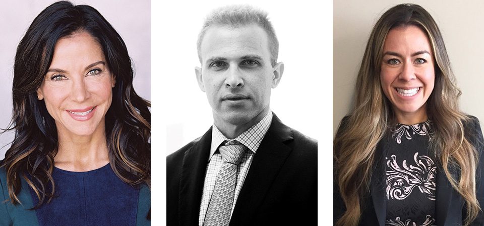 Trio of professionals with confident expressions